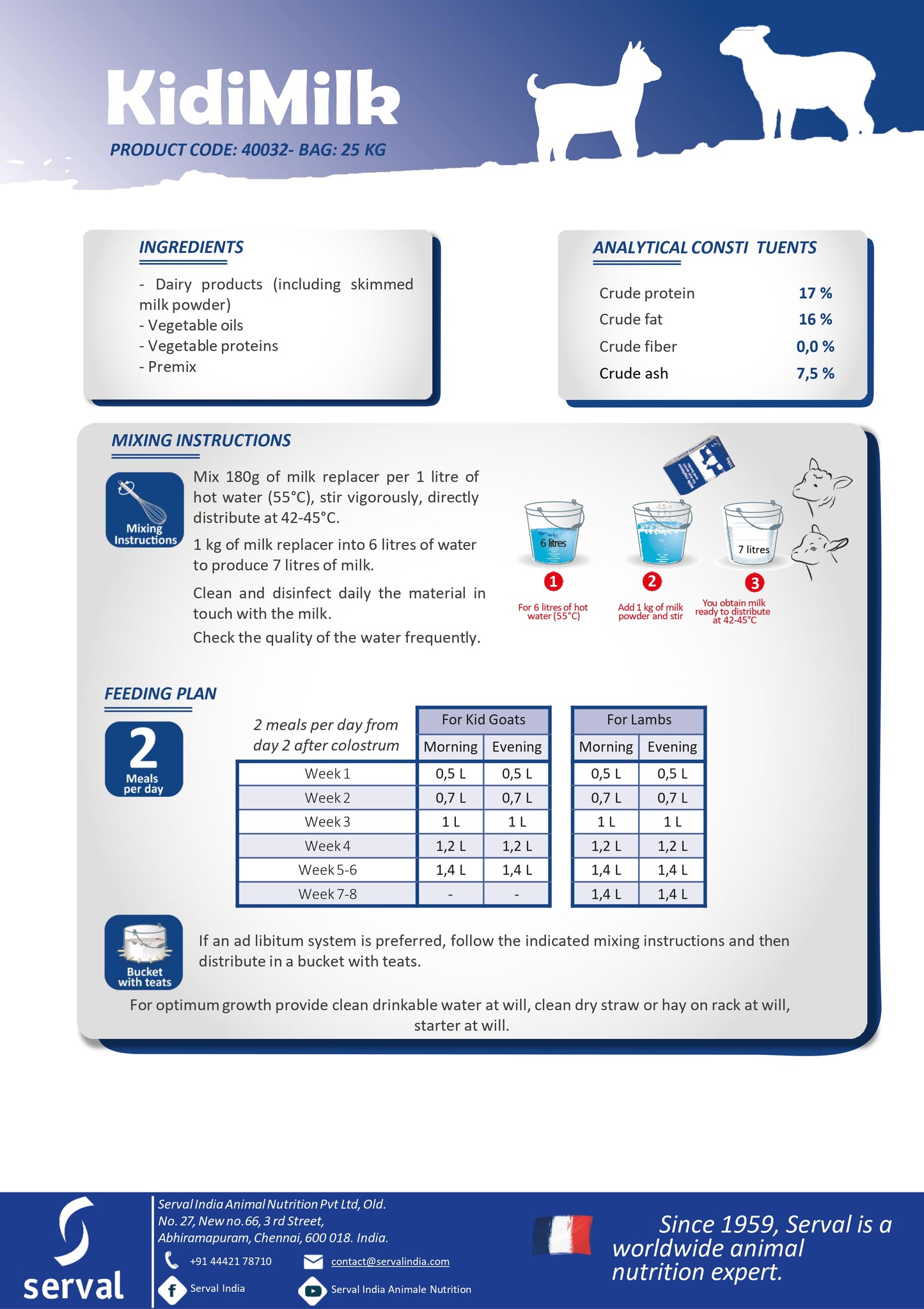 Kidimilk ( Kid Goats and Lambs Milk Replacer)